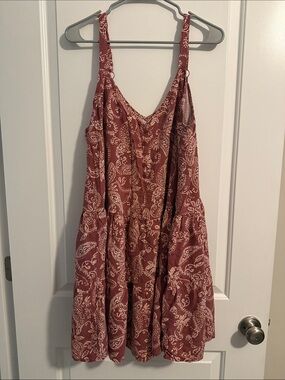 Torrid Rust and White Paisley Tank Top-size 1